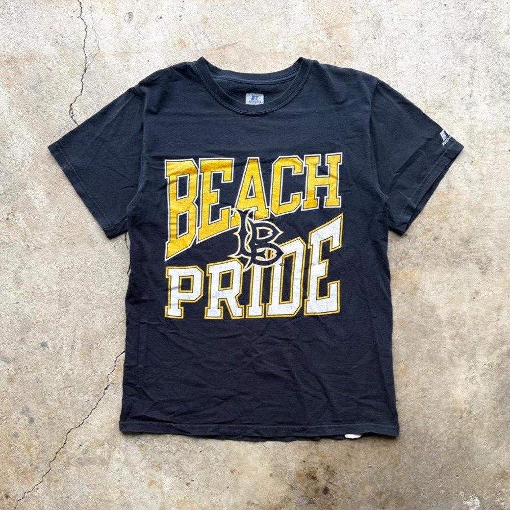Russell Athletic Long Beach State Beach Pride Vintage T Shirt Black Mens Small